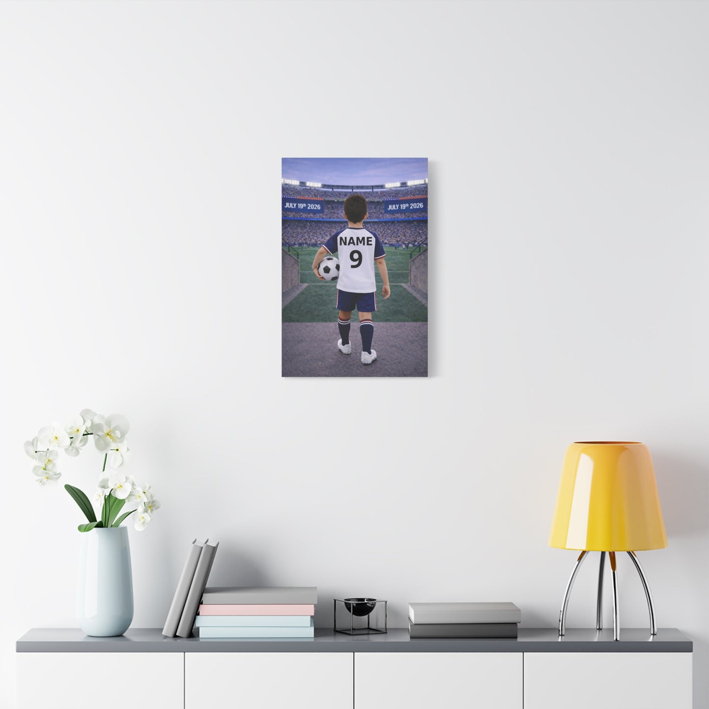 World Cup USA Like Personalized Soccer Canvas (Matte) With Custom Name and Number (WC-B03-USA)