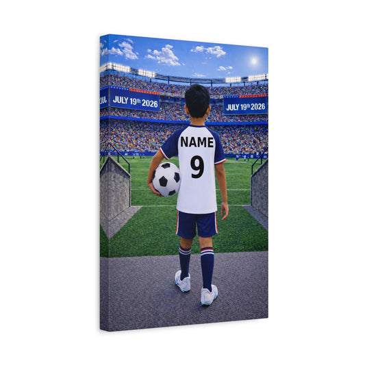 World Cup USA Like Personalized Soccer Canvas (Matte) With Custom Name and Number (WC-B05-USA)