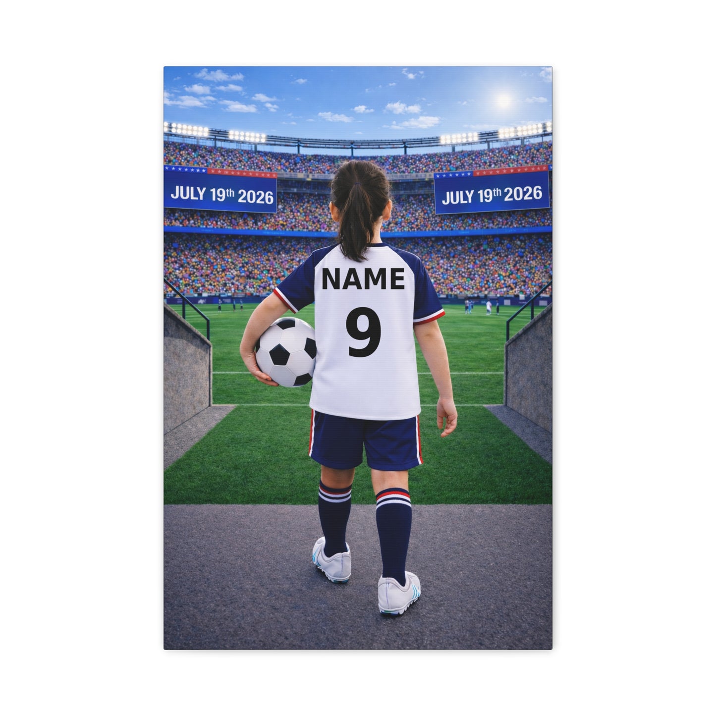 World Cup USA Like Personalized Soccer Canvas (Matte) With Custom Name and Number (WC-G03-USA)