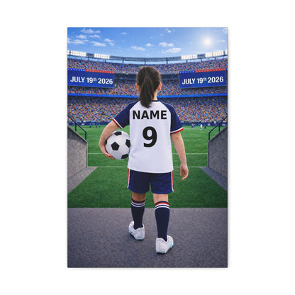 World Cup USA Like Personalized Soccer Canvas (Matte) With Custom Name and Number (WC-G03-USA)