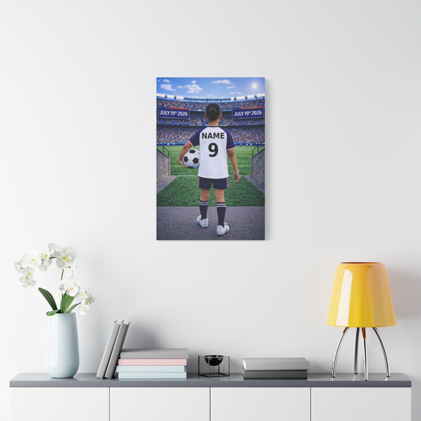 World Cup USA Like Personalized Soccer Canvas (Matte) With Custom Name and Number (WC-G04-USA)