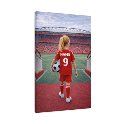 Liverpool Like Personalized Soccer Girl Canvas (Matte) With Custom Name and Number (PL-G02-LFC)