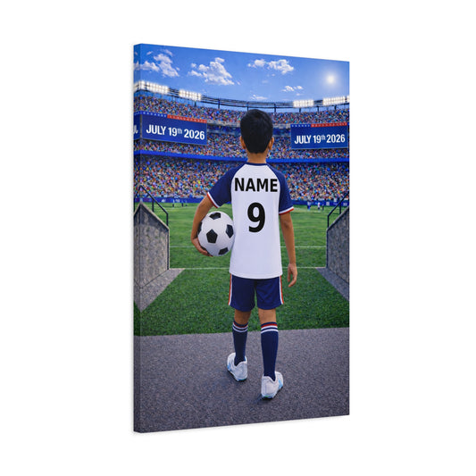 World Cup USA Like Personalized Soccer Canvas (Matte) With Custom Name and Number (WC-B05-USA)