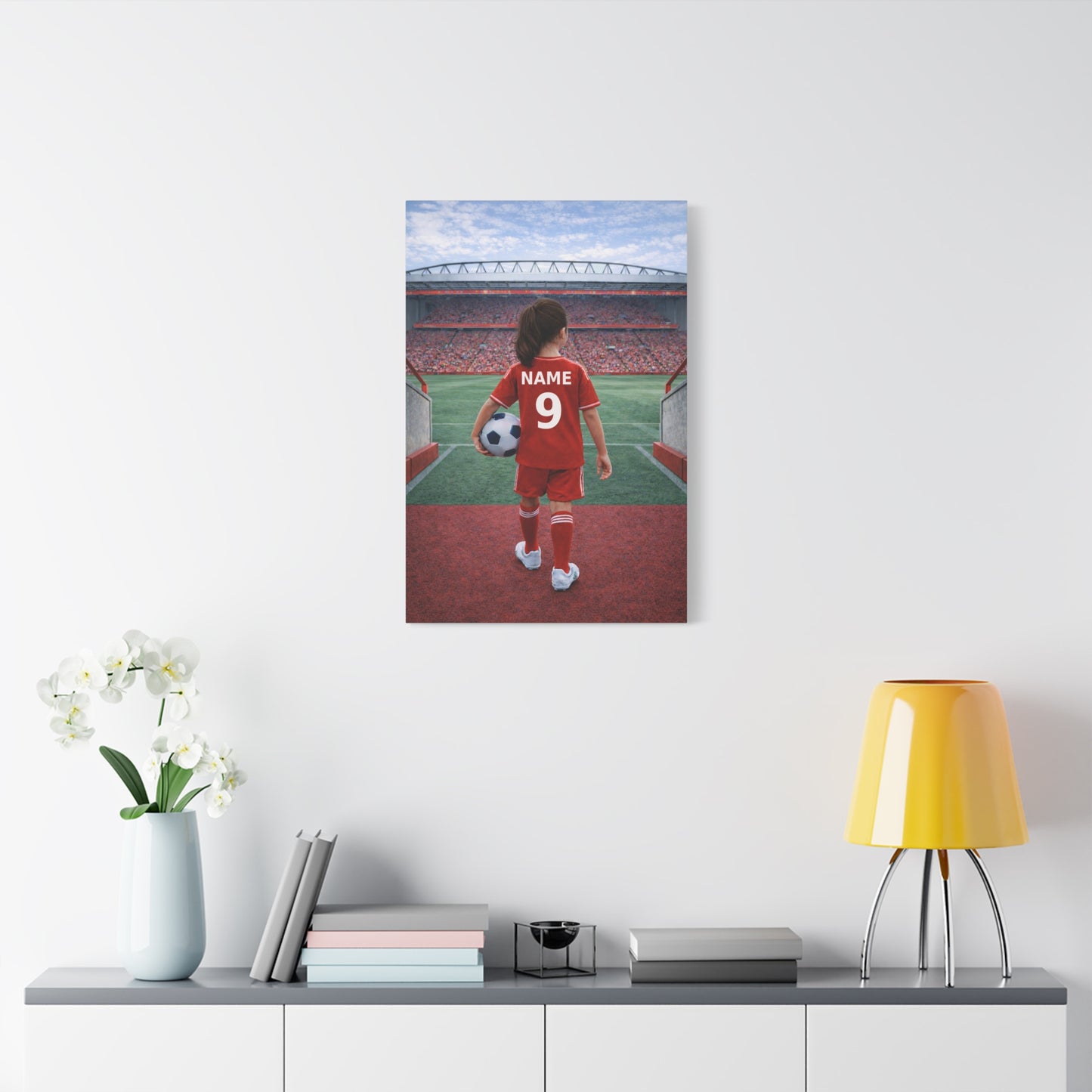 Liverpool Like Personalized Soccer Girl Canvas (Matte) With Custom Name and Number (PL-G04-LFC)