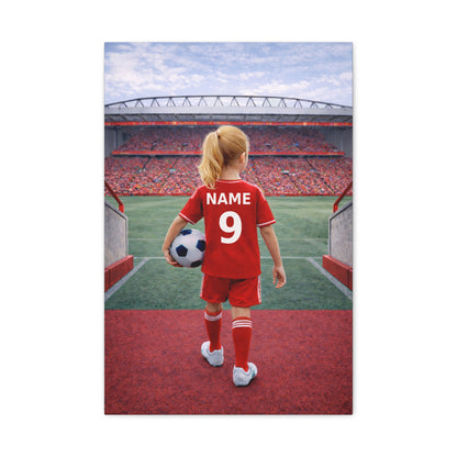 Liverpool Like Personalized Soccer Girl Canvas (Matte) With Custom Name and Number (PL-G02-LFC)