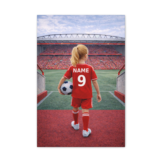 Liverpool Like Personalized Soccer Girl Canvas (Matte) With Custom Name and Number (PL-G02-LFC)