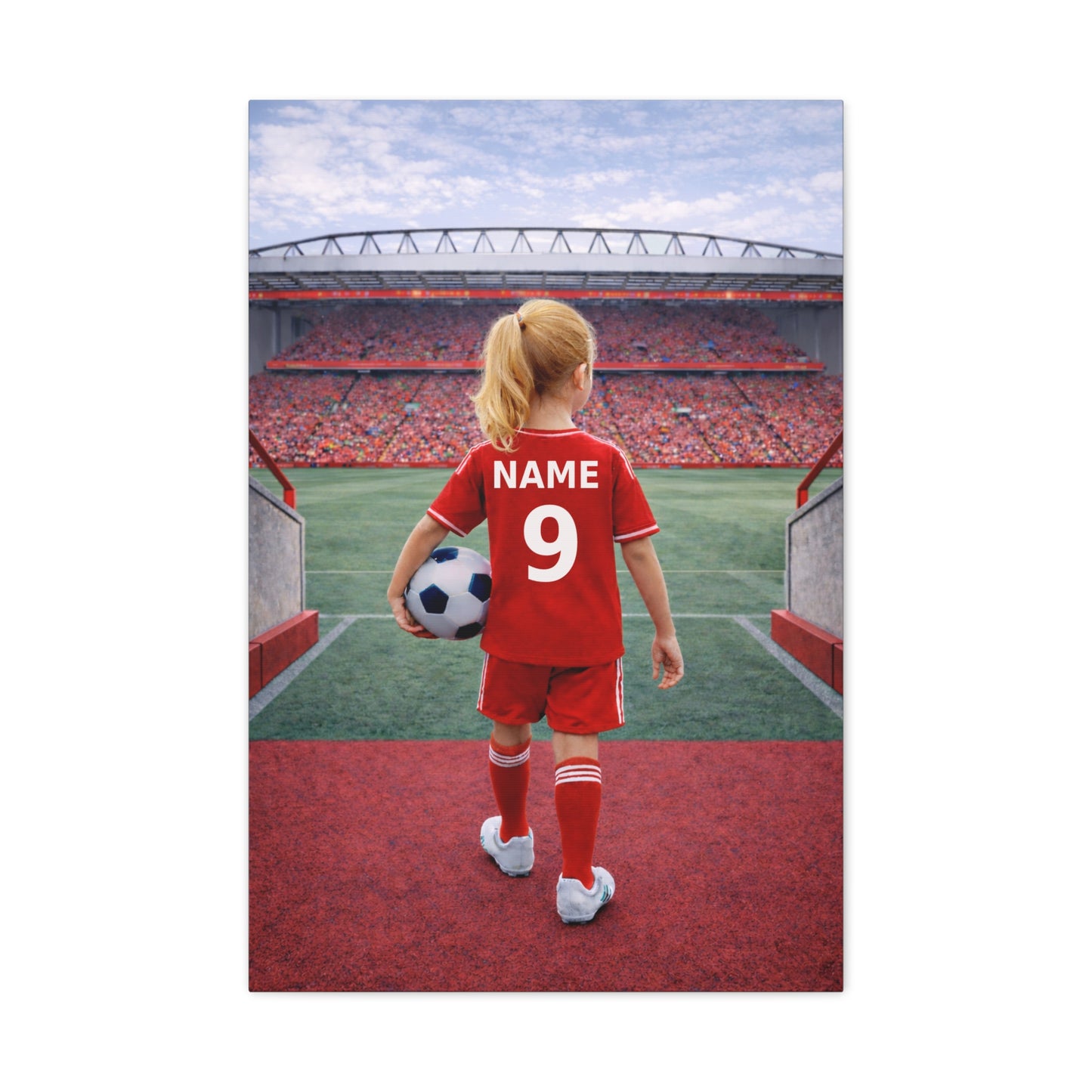 Liverpool Like Personalized Soccer Girl Canvas (Matte) With Custom Name and Number (PL-G02-LFC)