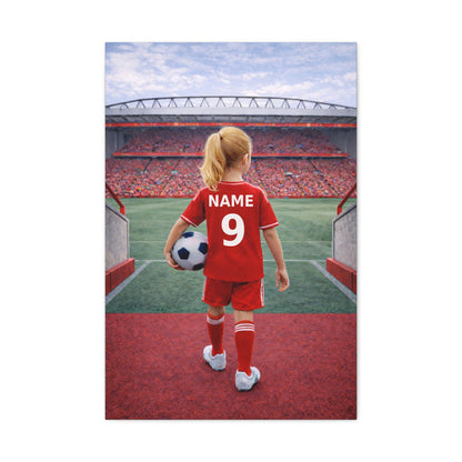 Liverpool Like Personalized Soccer Girl Canvas (Matte) With Custom Name and Number (PL-G02-LFC)