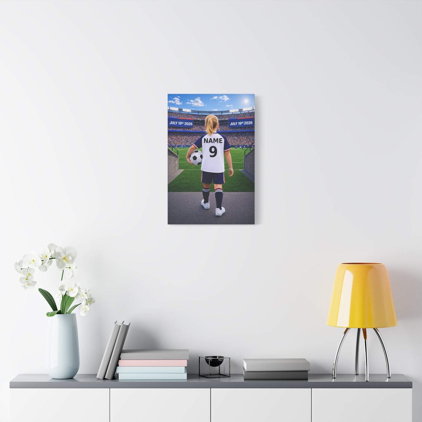 World Cup USA Like Personalized Soccer Canvas (Matte) With Custom Name and Number (WC-G02-USA)