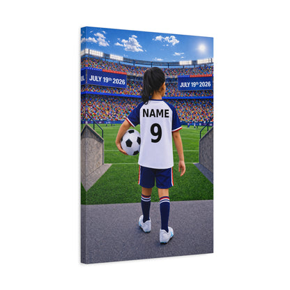 World Cup USA Like Personalized Soccer Canvas (Matte) With Custom Name and Number (WC-G04-USA)