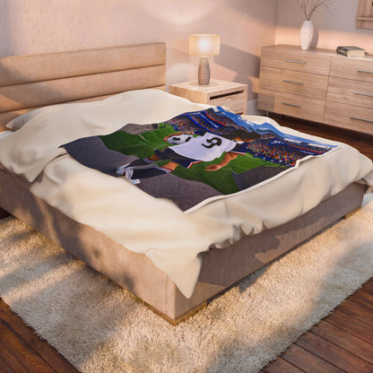 World Cup USA Like Personalized Soccer Velveteen Plush Blanket With Custom Name and Number (WC-G05-USA)