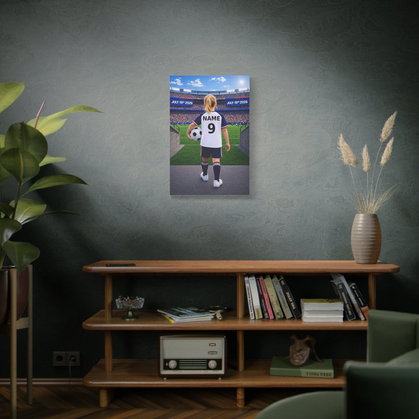 World Cup USA Like Personalized Soccer Canvas (Matte) With Custom Name and Number (WC-G02-USA)