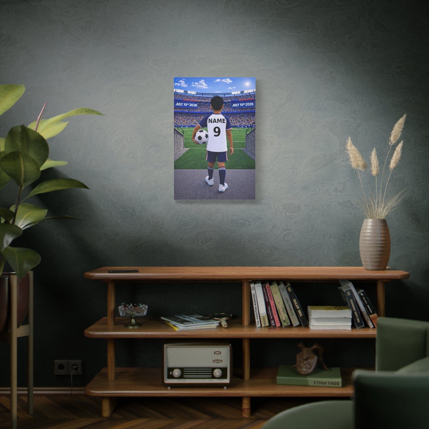 World Cup USA Like Personalized Soccer Canvas (Matte) With Custom Name and Number (WC-B05-USA)