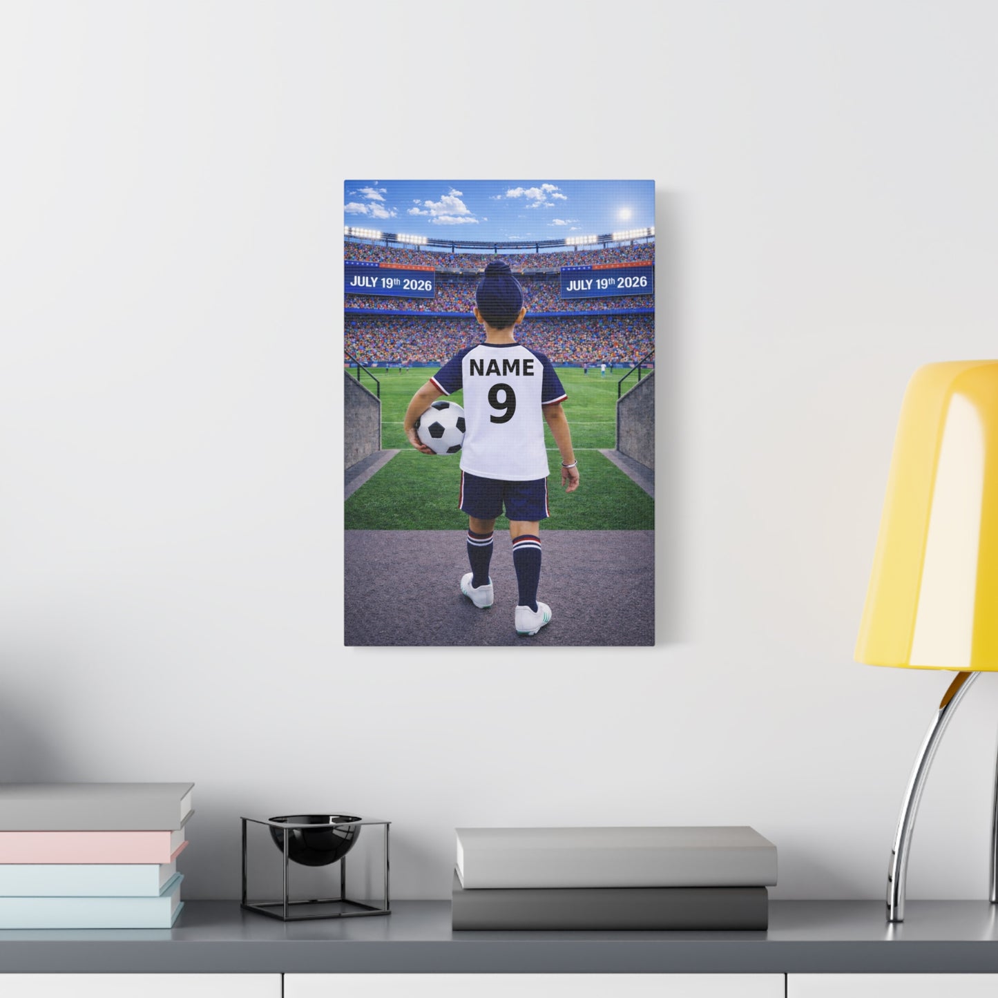 World Cup USA Like Personalized Soccer Canvas (Matte) With Custom Name and Number (WC-B04-USA)