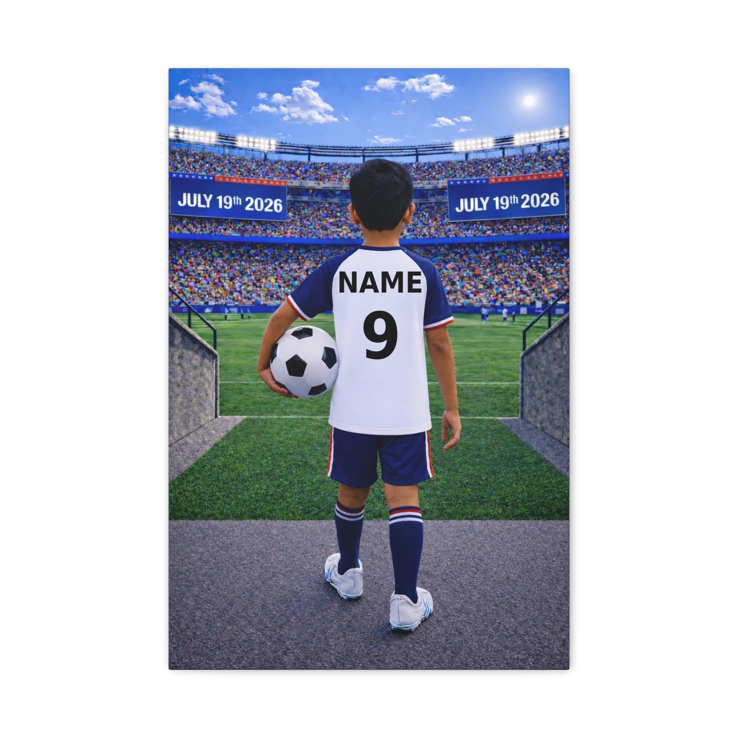 World Cup USA Like Personalized Soccer Canvas (Matte) With Custom Name and Number (WC-B05-USA)