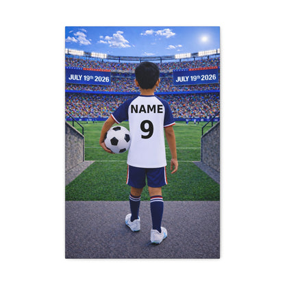 World Cup USA Like Personalized Soccer Canvas (Matte) With Custom Name and Number (WC-B05-USA)