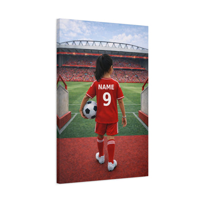 Liverpool Like Personalized Soccer Sikh Girl Canvas (Matte) With Custom Name and Number (PL-G04-LFC)