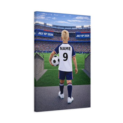 World Cup USA Like Personalized Soccer Canvas (Matte) With Custom Name and Number (WC-B02-USA)