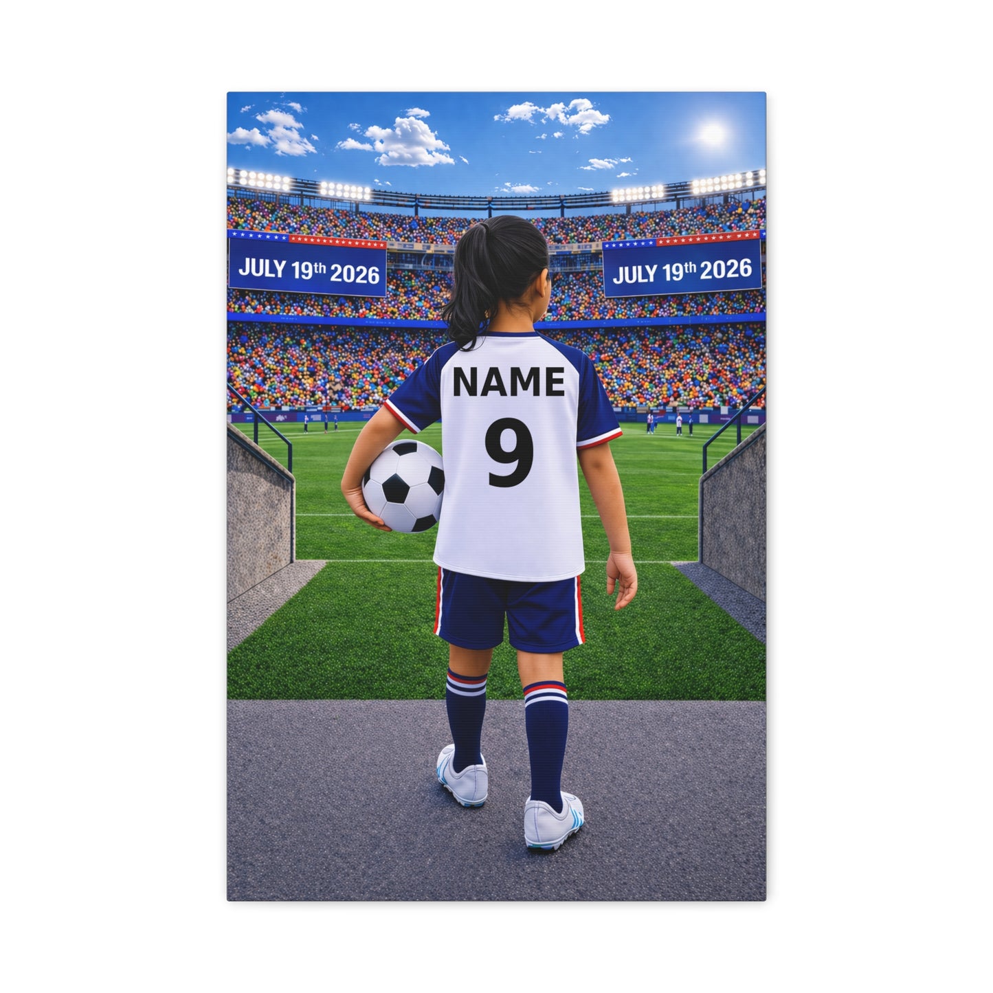 World Cup USA Like Personalized Soccer Canvas (Matte) With Custom Name and Number (WC-G04-USA)