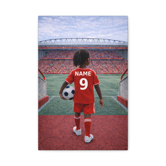 Liverpool Like Personalized Soccer Girl Canvas (Matte) With Custom Name and Number (PL-G01-LFC)