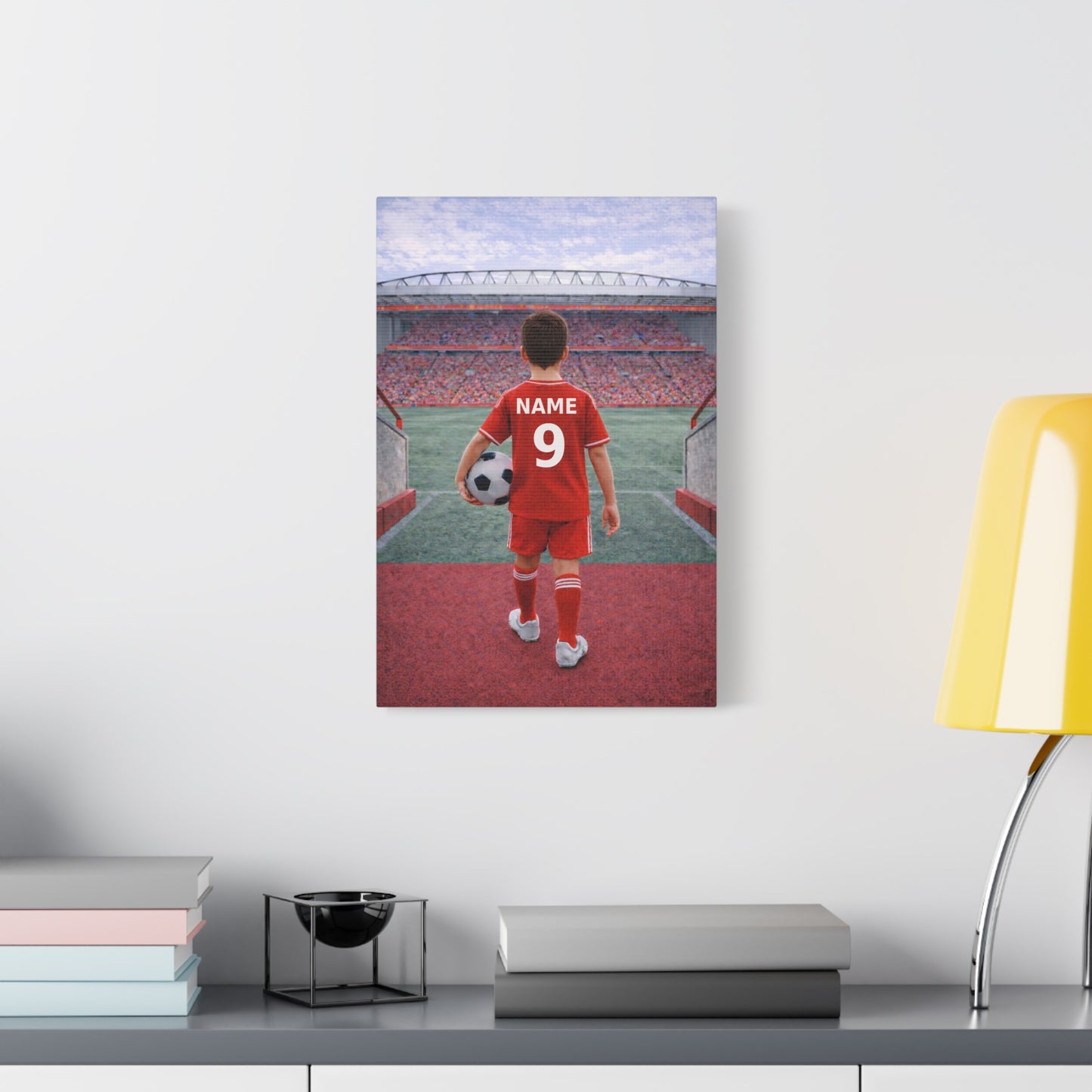Liverpool Like Personalized Soccer Boy Canvas (Matte) With Custom Name and Number 1 (PL-B03-LFC)