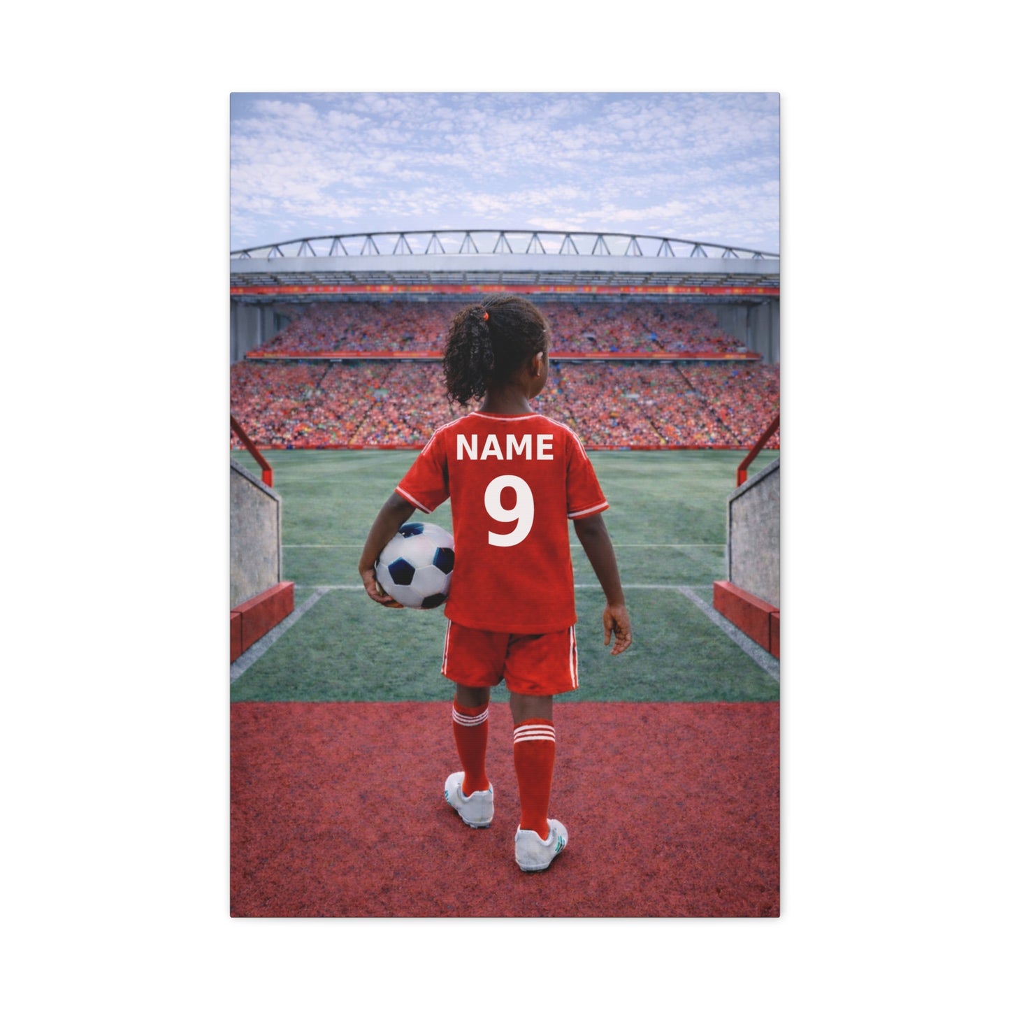 Liverpool Like Personalized Soccer Girl Canvas (Matte) With Custom Name and Number (PL-G01-LFC)