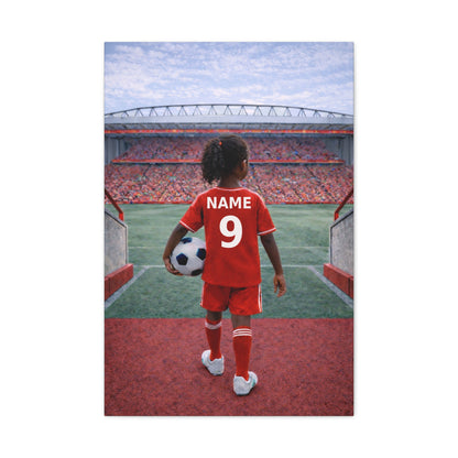 Liverpool Like Personalized Soccer Girl Canvas (Matte) With Custom Name and Number (PL-G01-LFC)