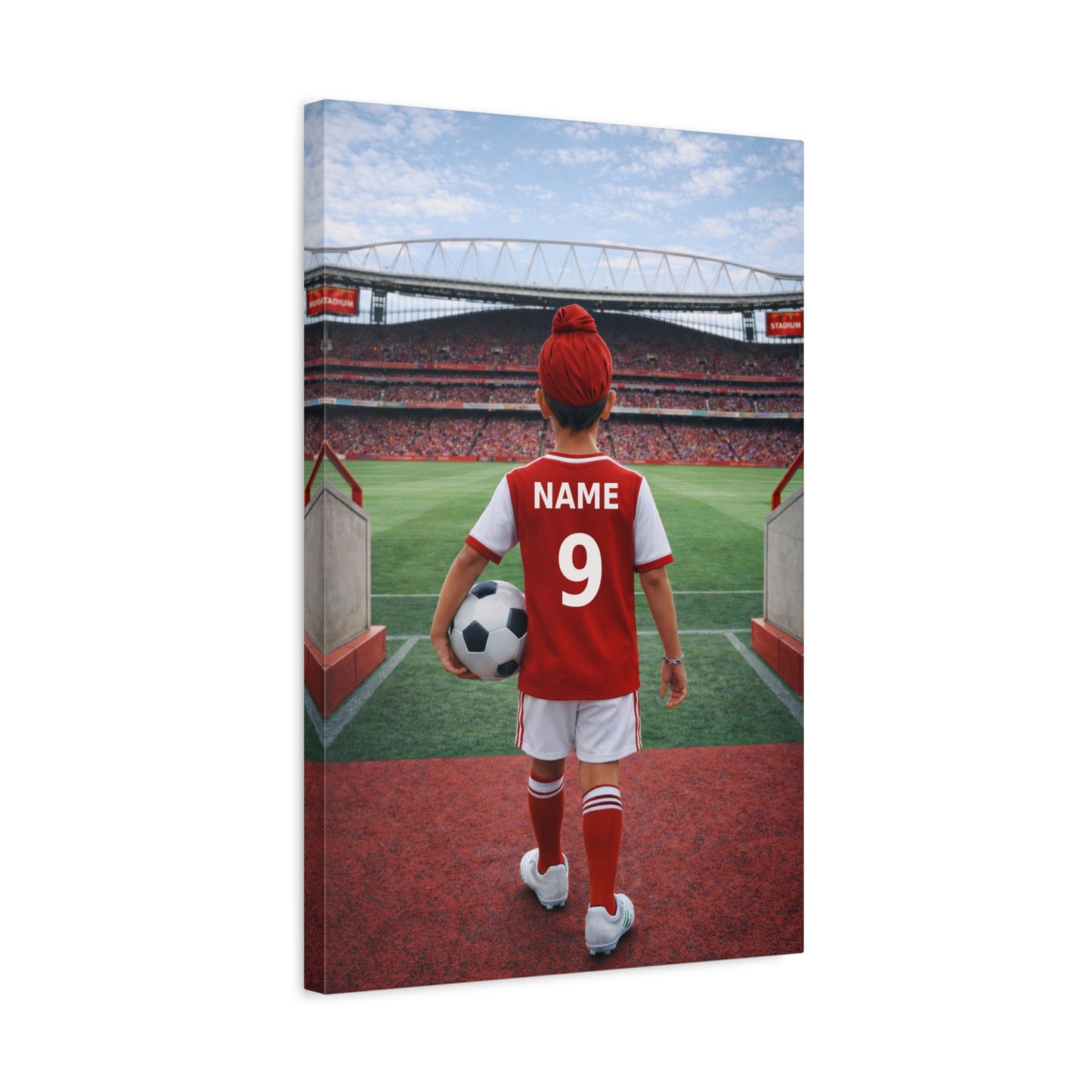 Arsenal Like Personalized Soccer Canvas (Matte) With Custom Name and Number 1 (PL-B04-ASL)
