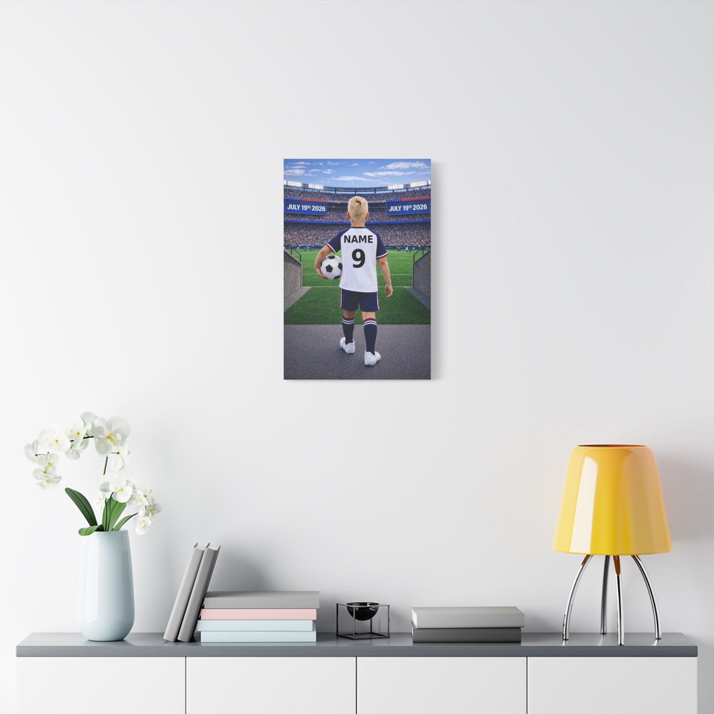 World Cup USA Like Personalized Soccer Canvas (Matte) With Custom Name and Number (WC-B02-USA)