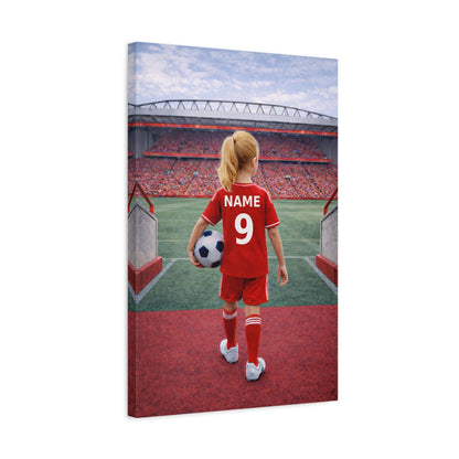 Liverpool Like Personalized Soccer Girl Canvas (Matte) With Custom Name and Number (PL-G02-LFC)