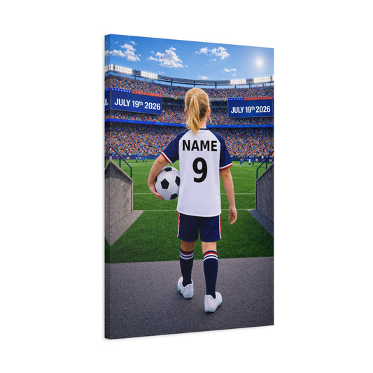 World Cup USA Like Personalized Soccer Canvas (Matte) With Custom Name and Number (WC-G02-USA)
