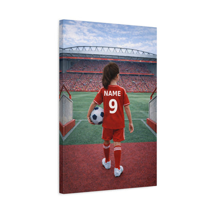 Liverpool Like Personalized Soccer Girl Canvas (Matte) With Custom Name and Number (PL-G04-LFC)