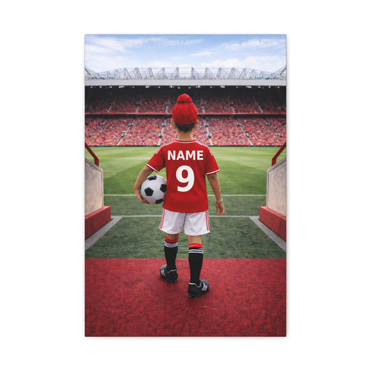 Man Utd Like Personalized Soccer Canvas (Matte) With Custom Name and Number 1 (PL-B04-MNU)