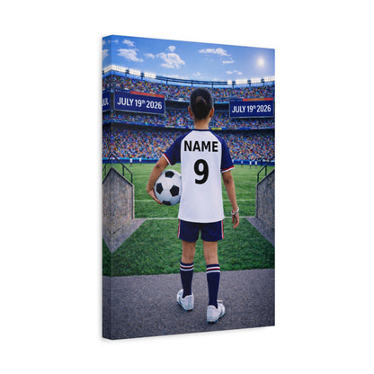 World Cup USA Like Personalized Soccer Canvas (Matte) With Custom Name and Number (WC-G04-USA)