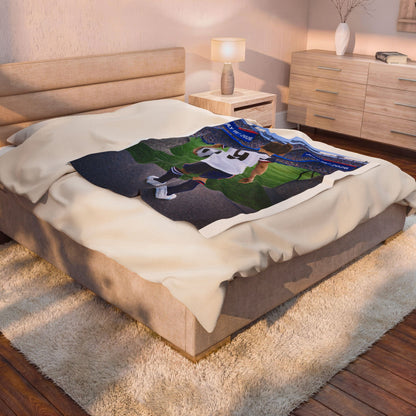 World Cup USA Like Personalized Soccer Velveteen Plush Blanket With Custom Name and Number (WC-B03-USA)