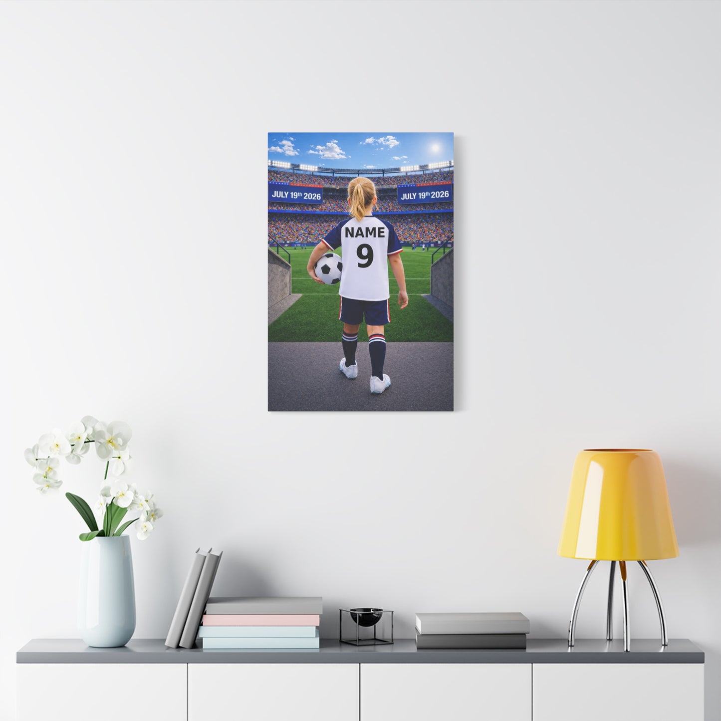 World Cup USA Like Personalized Soccer Canvas (Matte) With Custom Name and Number (WC-G02-USA)