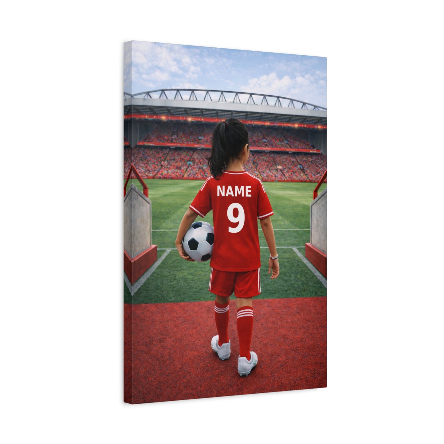 Liverpool Like Personalized Soccer Sikh Girl Canvas (Matte) With Custom Name and Number (PL-G04-LFC)