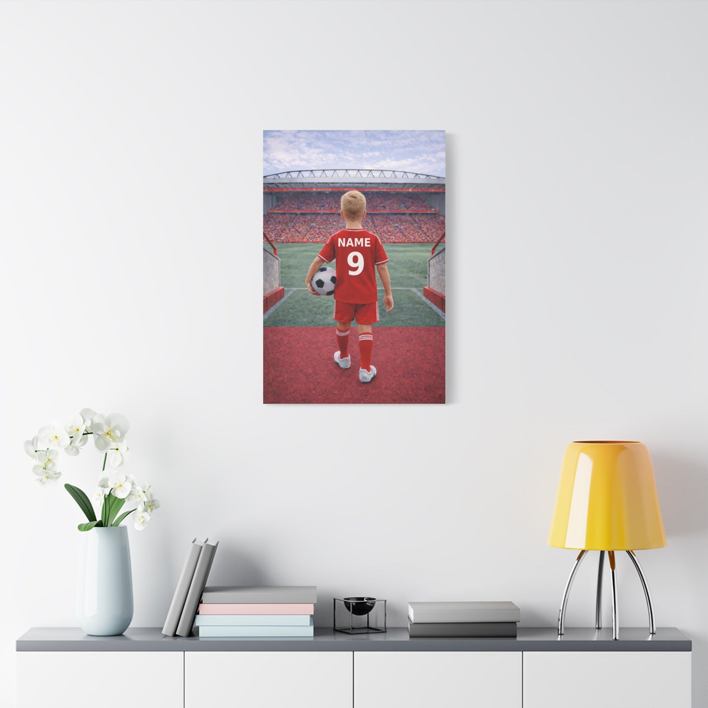 Liverpool Like Personalized Soccer Canvas (Matte) With Custom Name and Number 1 (PL-B02-LFC)
