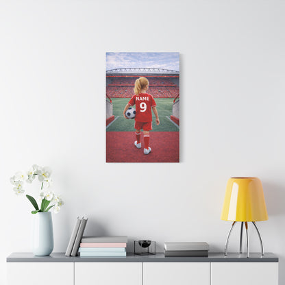 Liverpool Like Personalized Soccer Girl Canvas (Matte) With Custom Name and Number (PL-G02-LFC)