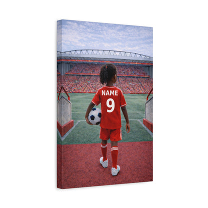 Liverpool Like Personalized Soccer Girl Canvas (Matte) With Custom Name and Number (PL-G01-LFC)