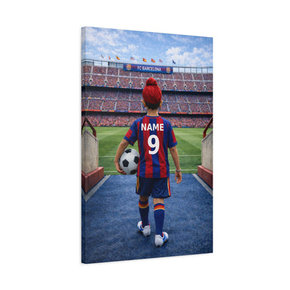 Barcelona Like Personalized Soccer Canvas (Matte) With Custom Name and Number 1 (LL-B04-BAR)