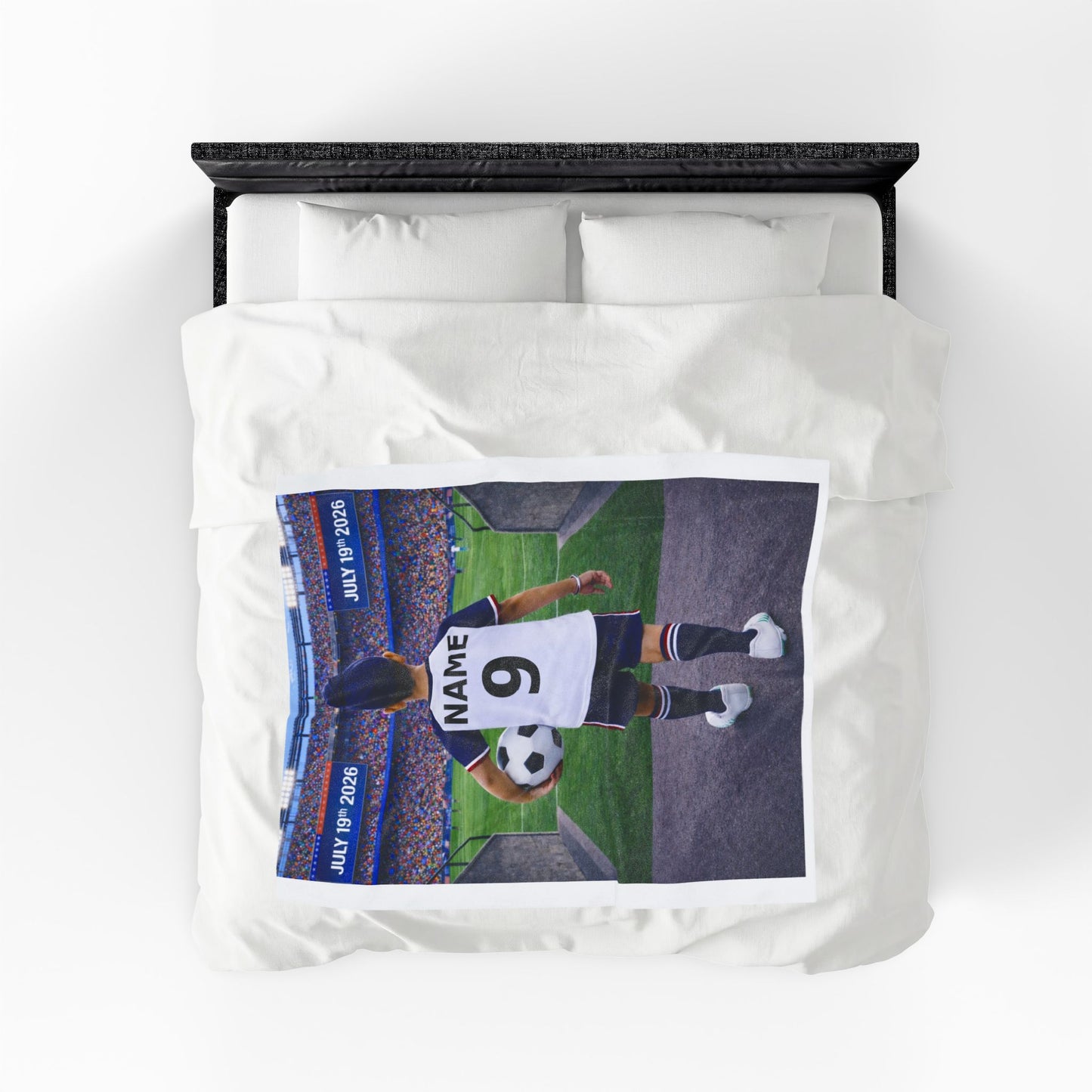Sikh Boy World Cup USA Like Personalized Soccer Velveteen Plush Blanket With Custom Name and Number (WC-B04-USA)