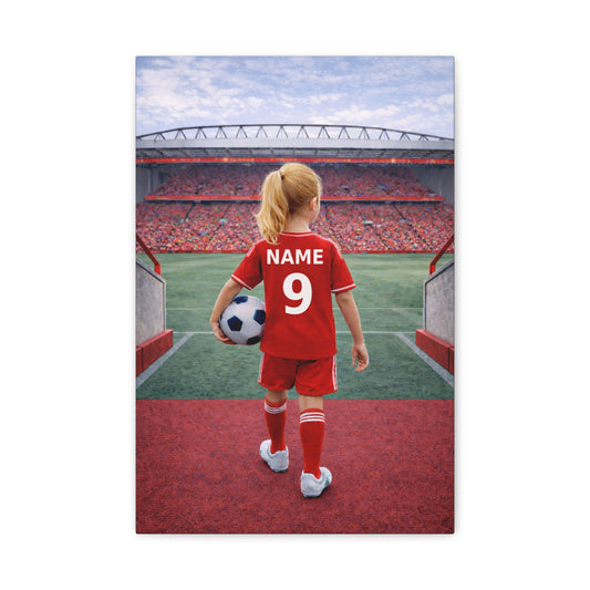 Liverpool Like Personalized Soccer Girl Canvas (Matte) With Custom Name and Number (PL-G02-LFC)