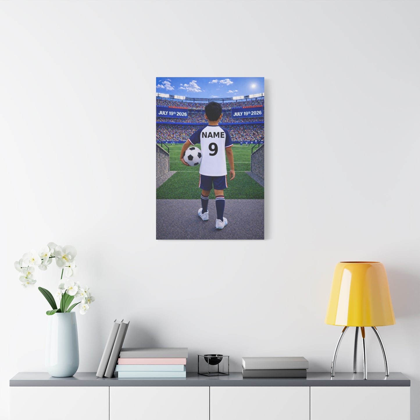 World Cup USA Like Personalized Soccer Canvas (Matte) With Custom Name and Number (WC-B05-USA)