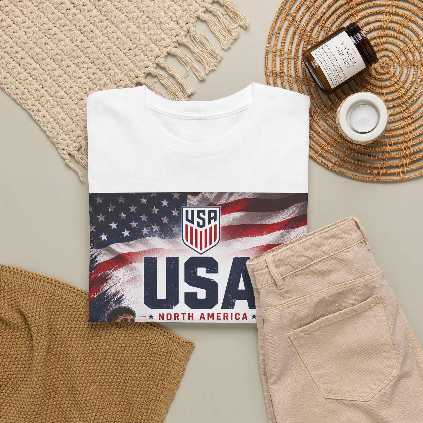 USA Adult World Soccer Customized T-Shirt